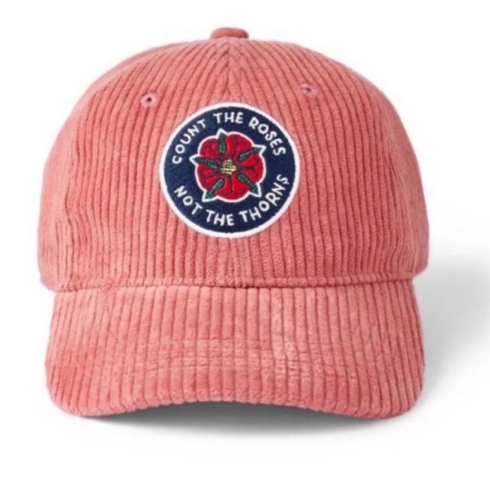Rowing Blazers Corduroy Hat with 'Count The Roses' Patch NWT Dusty Rose LTD Ed